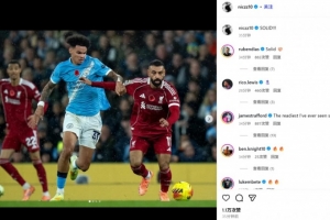 打出信心了！曼城左后衛(wèi)奧賴?yán)缑綍駥ξ凰_拉赫照：硬！